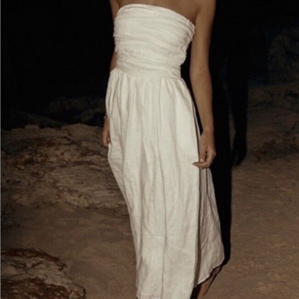 White linen dress